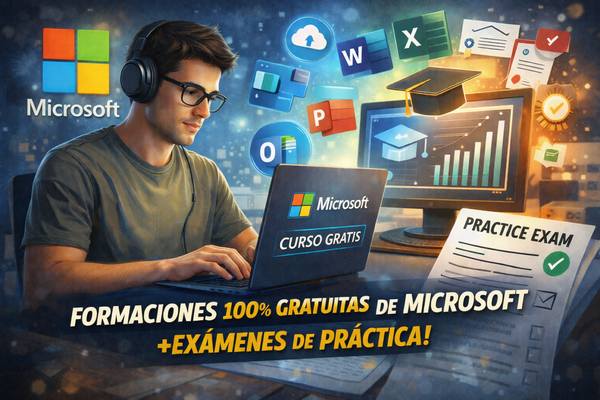 Formaciones 100% gratuitas de Microsoft + Exámenes de práctica